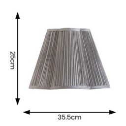 Valuelights Loralei Dark Grey Large Pleated Faux Silk Scalloped Easy Fit Lamp Shade (D)35.5Cm - thumbnail 5