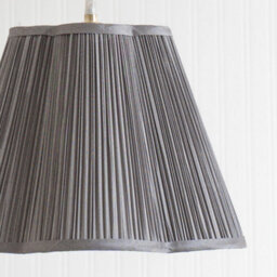 Valuelights Loralei Dark Grey Large Pleated Faux Silk Scalloped Easy Fit Lamp Shade (D)35.5Cm - thumbnail 4