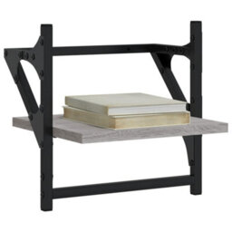 Berkfield Wall Shelves With Bars 2 Pcs Grey Sonoma 30X25X30 Cm - thumbnail 3