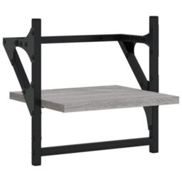 Berkfield Wall Shelves With Bars 2 Pcs Grey Sonoma 30X25X30 Cm - thumbnail 4