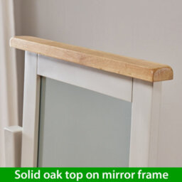 The Furniture Market Cotswold Grey Painted Dressing Table Mirror With Adjustable Tilt, Limed Oak Top, Solid Pine Frame, Stylish And Durable - thumbnail 6