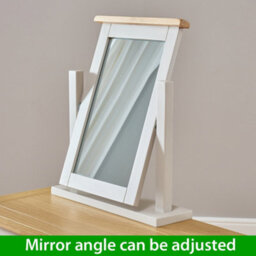 The Furniture Market Cotswold Grey Painted Dressing Table Mirror With Adjustable Tilt, Limed Oak Top, Solid Pine Frame, Stylish And Durable - thumbnail 3