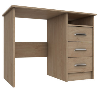Hazlemere 3 Drawer Dressing Table - Oak On Express Delivery And Ready Assembled - image 1