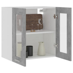 Walplus Hanging Glass Cabinet Lyon Concrete Grey  60X31X60 Cm Engineered Wood - thumbnail 4