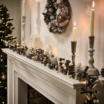 Dibor Golden Glow Light Up Xmas Table Decoration Christmas Garland 1.8M - image 1