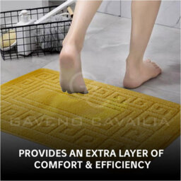 Gc Gaveno Cavailia Grecian Grace 2 Piece Non Slip Bath Mat Set Ochre Quick Dry Water Absorbent Bathroom Shower Mat & Pedestal Set - thumbnail 5