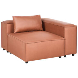 Beliani Corner Seat Brande Fabric Golden Brown Symmetrical - thumbnail 4