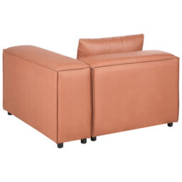 Beliani Corner Seat Brande Fabric Golden Brown Symmetrical - thumbnail 5