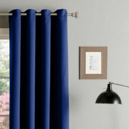 Aspire Homeware Plain Room Darkening Blackout Eyelet Door Curtain Single Panel Navy (W) 168Cm X (D)213Cm With Tie Back - thumbnail 8