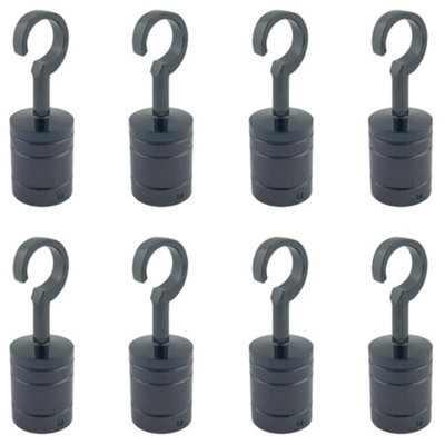 Ropeservices Uk 8 X 32mm Gun Metal Black Decking Rope Hook Fittings Fixings Barrier Set - image 1