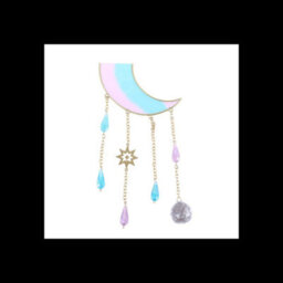 Iridescent Crescent Moon Suncatcher Gold Tone Resin Hanging Decoration - thumbnail 4