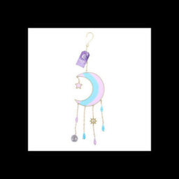 Iridescent Crescent Moon Suncatcher Gold Tone Resin Hanging Decoration - thumbnail 3