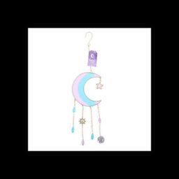 Iridescent Crescent Moon Suncatcher Gold Tone Resin Hanging Decoration - thumbnail 2