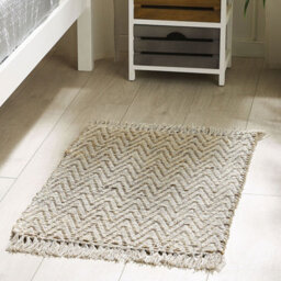 Wyld And Coco Boho Runner Rug 50 X 80 Cm Beige - Handwoven Cotton & Jute, Fringed Edges, Reversible - thumbnail 2