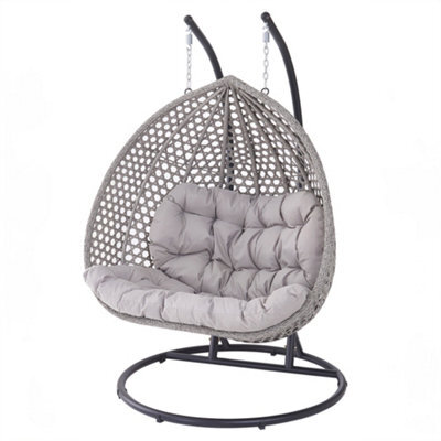 Oakley Double Swing Egg Pod Chair - Light Grey - image 1