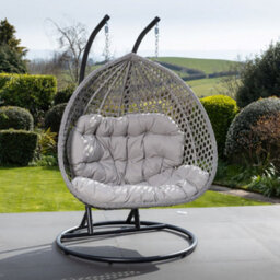 Oakley Double Swing Egg Pod Chair - Light Grey - thumbnail 2
