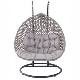 Oakley Double Swing Egg Pod Chair - Light Grey - thumbnail 7