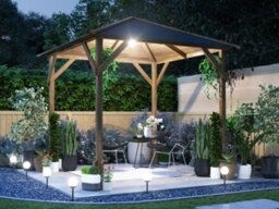 Dunster House Wooden Gazebo, 2M X 2M Heavy Duty Garden Shelter Pressure Treated, Roof Shingles Utopia 200 - thumbnail 2