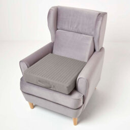 Homescapes Grey Cotton Orthopaedic Foam Armchair Booster Cushion - thumbnail 5