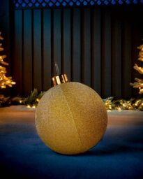 WeRChristmas Inflatable Tinsel Christmas Bauble, Gold, 45 Cm - thumbnail 2
