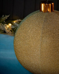 WeRChristmas Inflatable Tinsel Christmas Bauble, Gold, 45 Cm - thumbnail 4