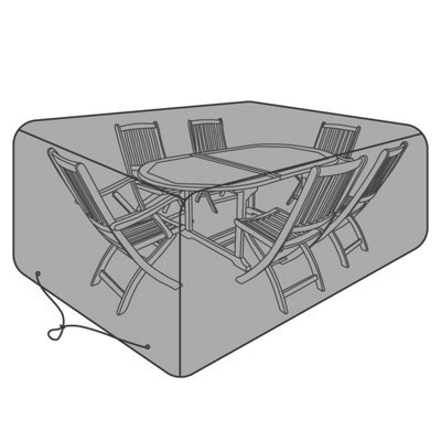 Charles Bentley Premium Rectangular Garden 6 Seat Furniture Cover - Black - image 1