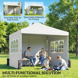 Outsunny Pop Up Gazebo Waterproof Height Adjustable 3 X 3 (M) White - thumbnail 4