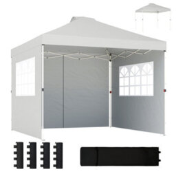 Outsunny Pop Up Gazebo Waterproof Height Adjustable 3 X 3 (M) White - thumbnail 2