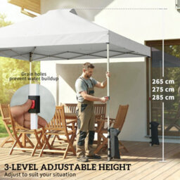 Outsunny Pop Up Gazebo Waterproof Height Adjustable 3 X 3 (M) White - thumbnail 7