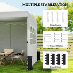 Outsunny Pop Up Gazebo Waterproof Height Adjustable 3 X 3 (M) White - thumbnail 6