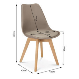 Bravich Rocco Tulip Dining Chair - Taupe - thumbnail 5