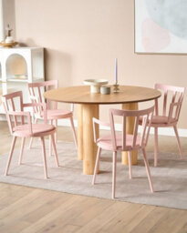 Beliani Set Of 4 Dining Chairs Morill Pastel Pink - thumbnail 2