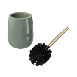 GoodHome Boann Gloss Green Reactive Glaze Effect Ceramic Toilet Brush & Holder - thumbnail 4