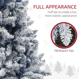 Homcom 6 Foot Artificial Blue Snow Flocked Christmas Tree With Hinged Branches - thumbnail 5