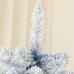 Homcom 6 Foot Artificial Blue Snow Flocked Christmas Tree With Hinged Branches - thumbnail 8