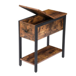Flip Top Narrow Side End Table Sofa Bedside Nightstand - thumbnail 3
