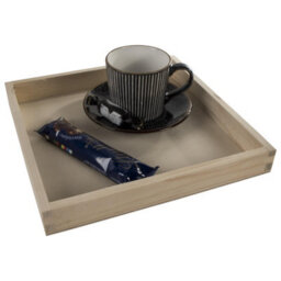 Woodeedoo Medium Square Shallow Wooden Display Tray Open Box Organiser Pine Jewellery Keys Coins Desk Home Décor 25 X 25 X 3 Cm - thumbnail 2