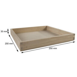 Woodeedoo Medium Square Shallow Wooden Display Tray Open Box Organiser Pine Jewellery Keys Coins Desk Home Décor 25 X 25 X 3 Cm - thumbnail 7