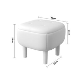 Darphe Grey Pouffe Foot Stool With Wooden Legs - thumbnail 4