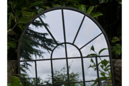 My Square Mile Arched Garden Mirror, 60Cm/77Cm, Rustic Metal Frame, Indoor/outdoor Wall Mounted Panel, Distressed White (77Cm X 49Cm) - thumbnail 3