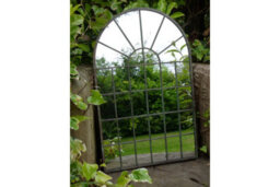 My Square Mile Arched Garden Mirror, 60Cm/77Cm, Rustic Metal Frame, Indoor/outdoor Wall Mounted Panel, Distressed White (77Cm X 49Cm) - thumbnail 2