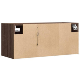 Berkfield Durable Tv Wall Cabinet With Led Lights Brown Oak 80X31X35 Cm - thumbnail 8