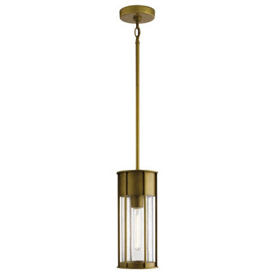 Luminosa Lighting Elstead Camillo 1 Light Outdoor Pendant Painted Natural Brass Ip44 - image 1