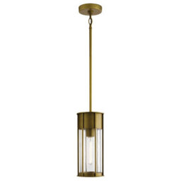 Luminosa Lighting Elstead Camillo 1 Light Outdoor Pendant Painted Natural Brass Ip44 - thumbnail 1