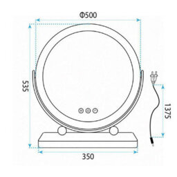 Mirror Rea Make-Up Led Chrome 12X50X53,5Cm - thumbnail 7