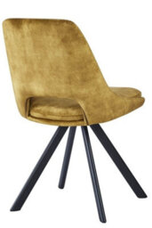 Flookburgh Mustard Velvet Swivel Dining Chairs Set Of 2 - thumbnail 5
