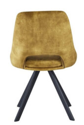 Flookburgh Mustard Velvet Swivel Dining Chairs Set Of 2 - thumbnail 6