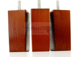 L&F 4X Replacement Furniture Legs Solid Wooden Feet 110mm High Sofas Chairs Settee Cabinets M10 Dark Oak - thumbnail 3