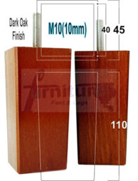 L&F 4X Replacement Furniture Legs Solid Wooden Feet 110mm High Sofas Chairs Settee Cabinets M10 Dark Oak - thumbnail 1
