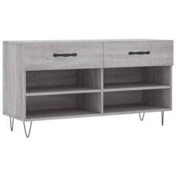 Berkfield Industrial Shoe Bench Grey Sonoma 102X35X55 Cm Engineered Wood - thumbnail 1